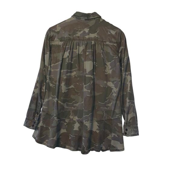 Anthropologie Montana Camo Button Down Shirt Size 2 - Picture 5 of 8